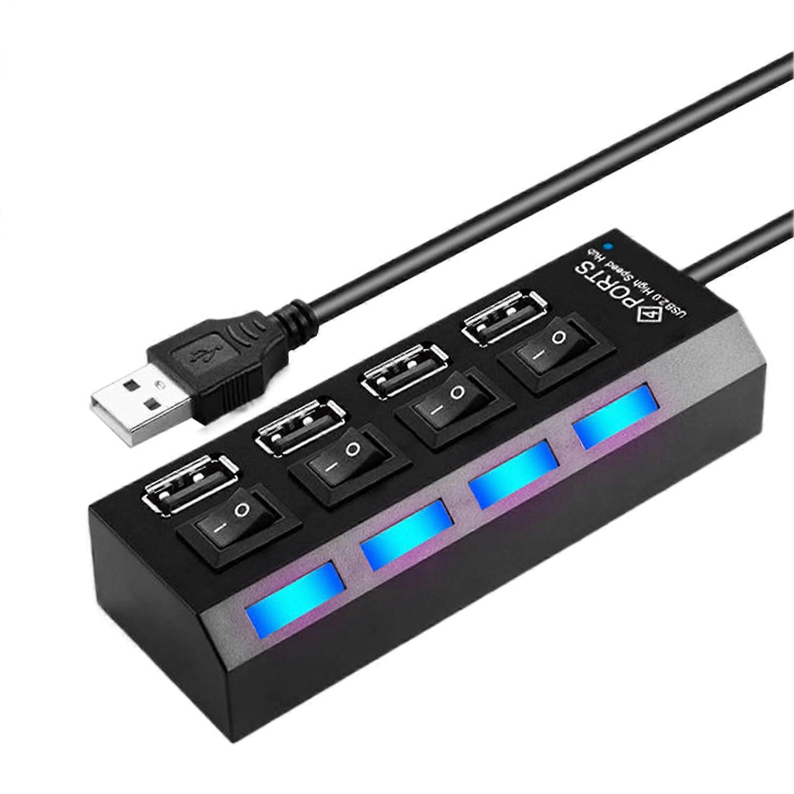 USB Hub with Individual Switches, Stable Data Transfer, Wide Compatibility for Laptop and Desktop
