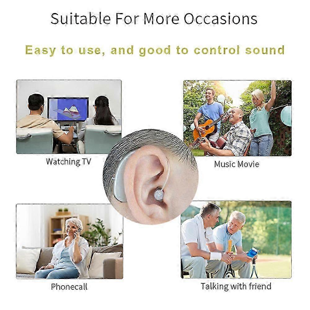 Mini Rechargeable Hearing Device Ear Back Type Digital Ear Amplifier with Rechargeable Carrying Bag