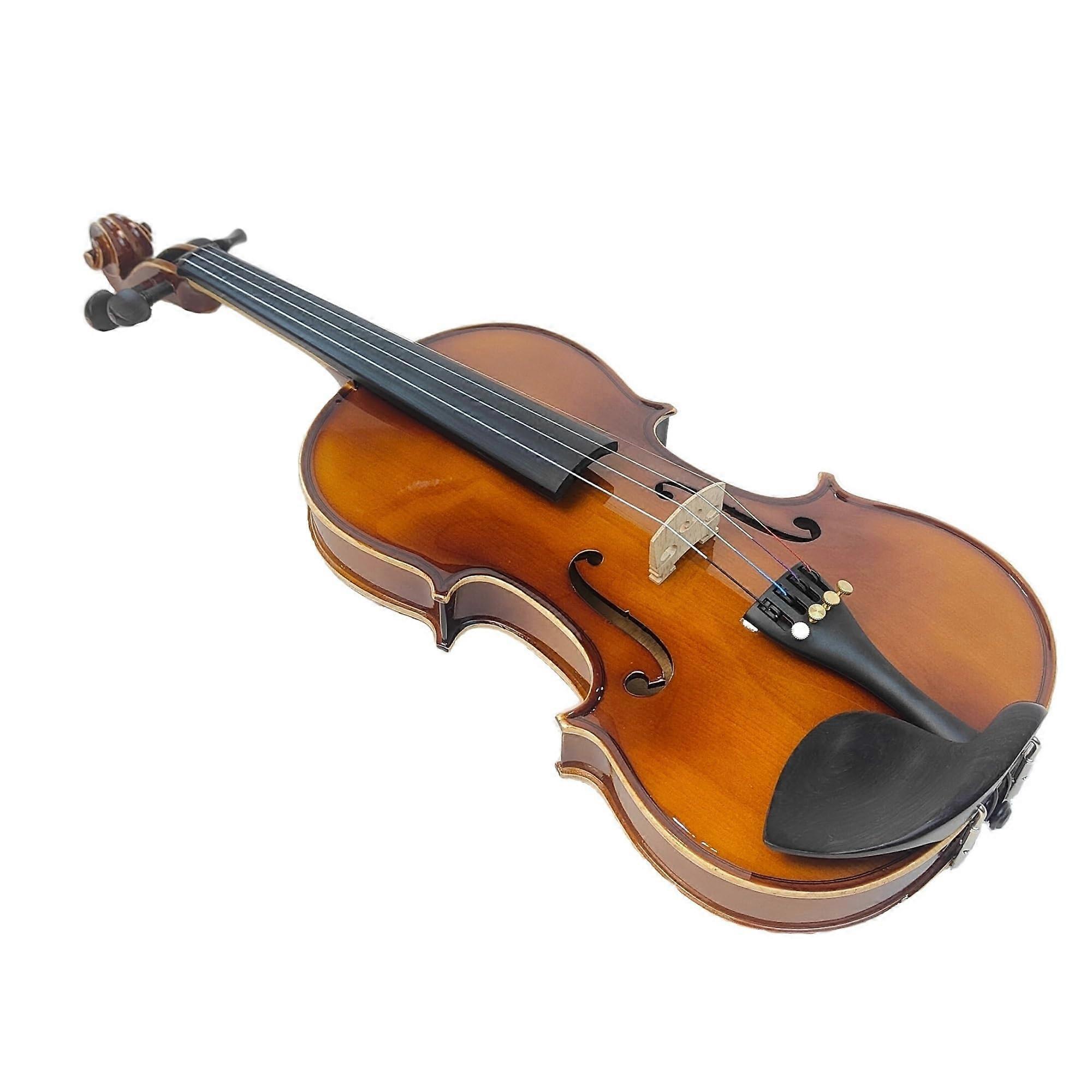 4/4 Full Size Violin for Beginners, Handmade Student Violin Kit with Warm Rounded Tone and Case