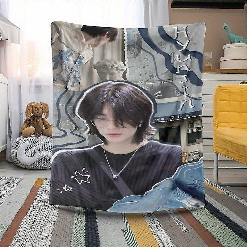 Hyun-Cheon Collage Theme Pattern Ultra-Soft Digital Print Flannel Blanket