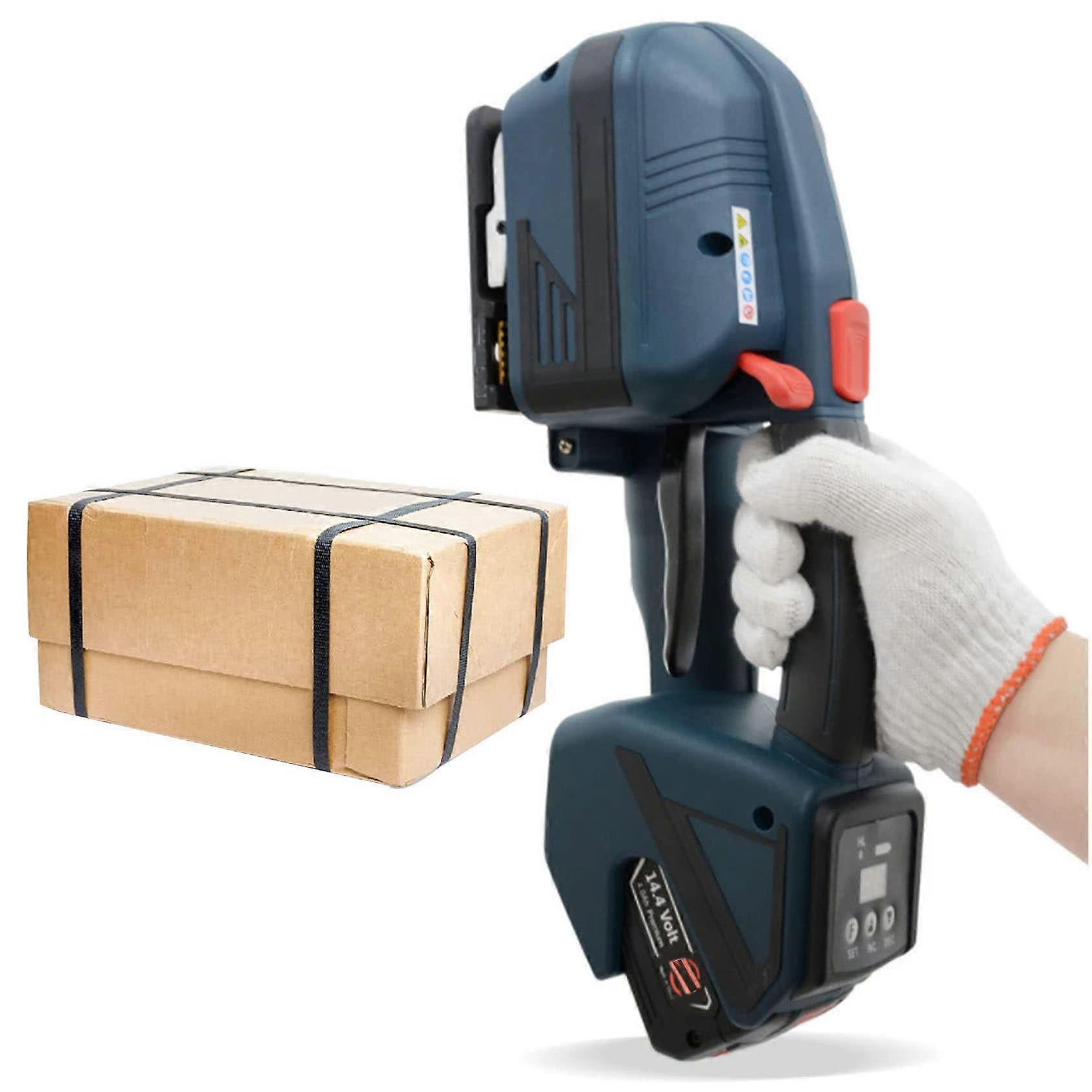 Electric Strapping Machine 3in1 Operation for PET and PP Straps, Battery Powered Welding Cutter