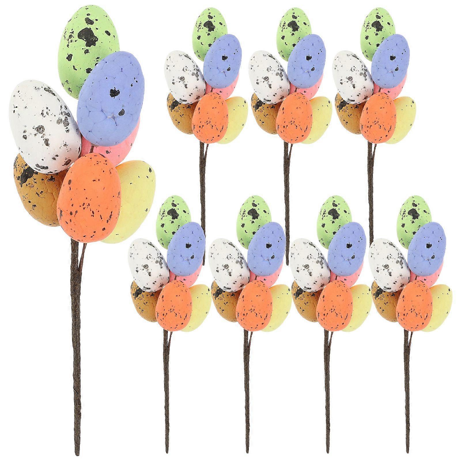 8Pcs Easter Egg Tree Branches Spotted Egg Branches Decor DIY Crafts Egg