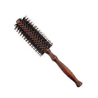 Boar Bristle Round Styling Hair Brush 1.75 Inch Wooden Handle for Smooth Shine and Frizz Reduction