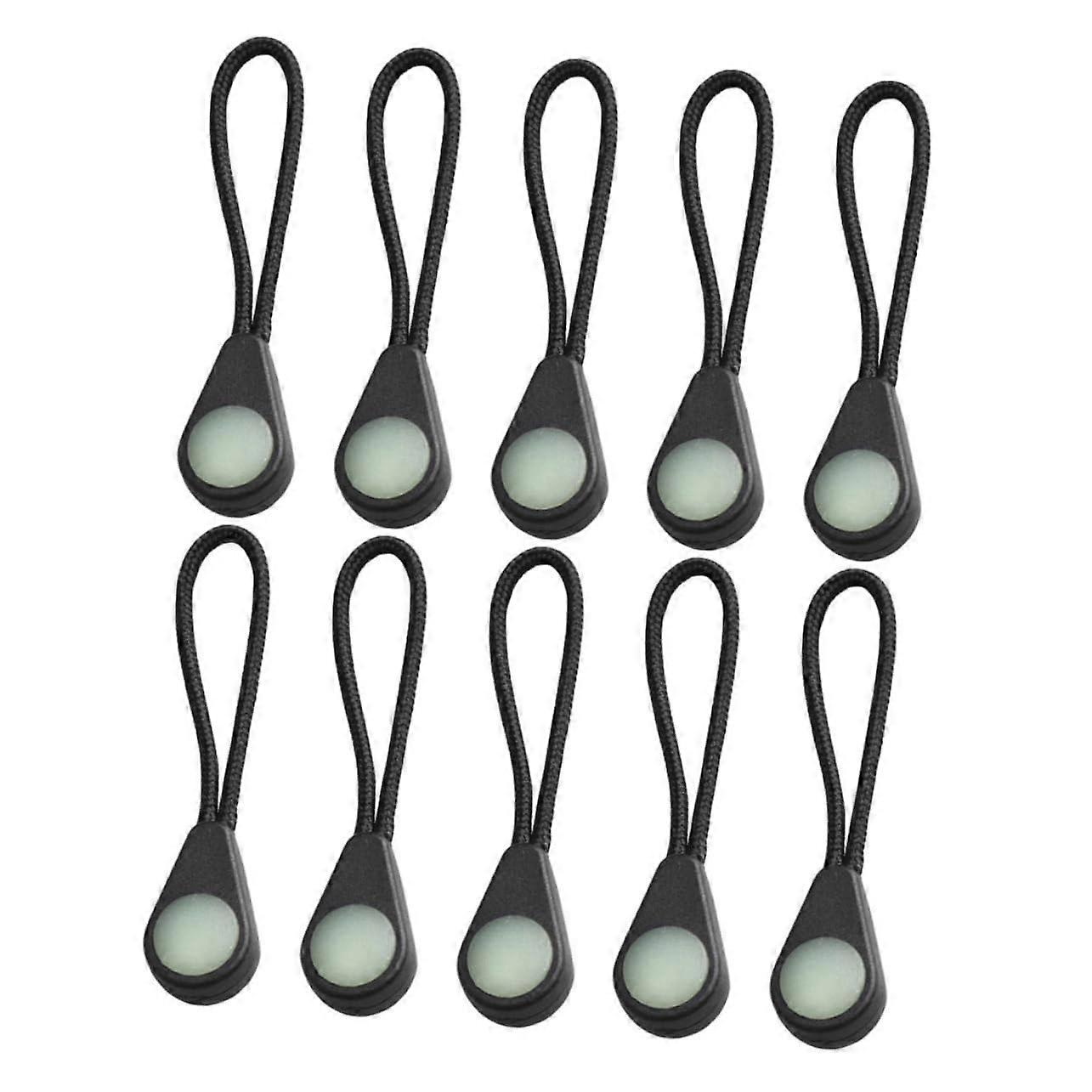 10pcs Luminous Replacement Zipper Pulls AntiLost for Backpacks Jackets Hiking Camping