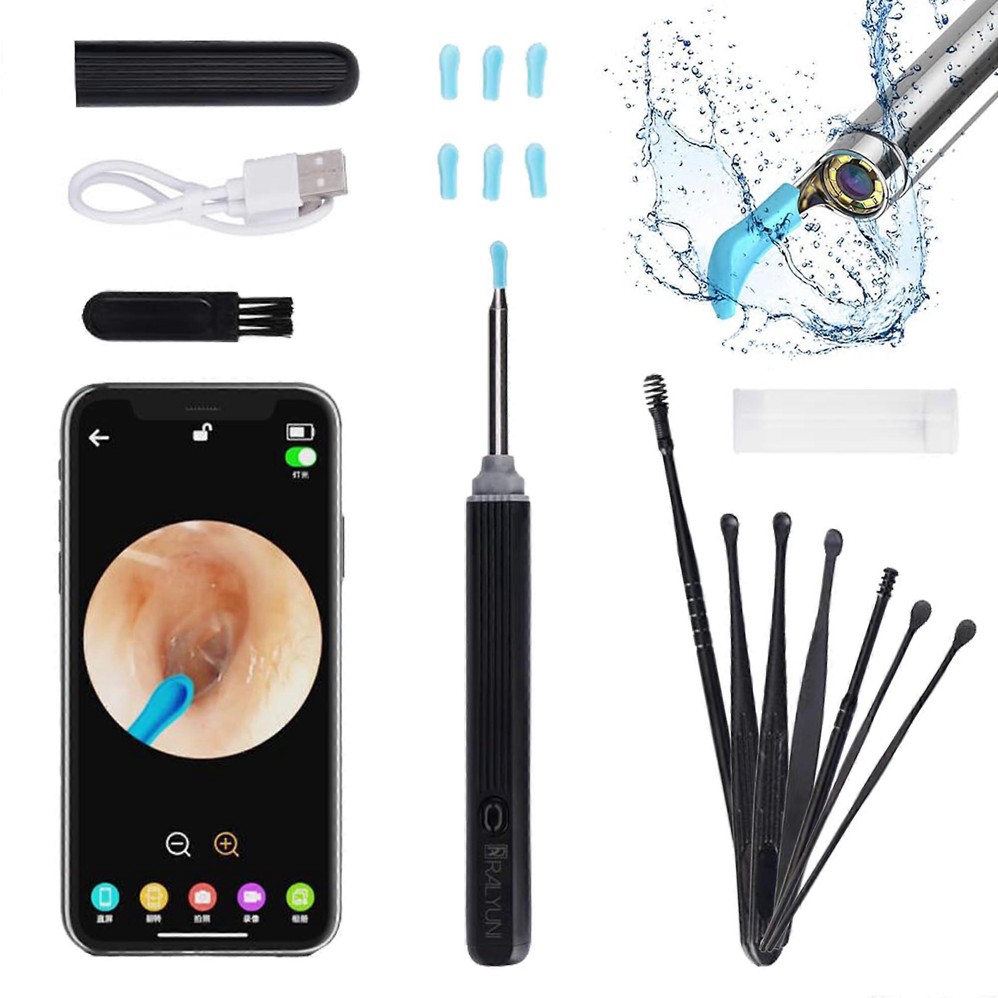 Wireless Ear Cleaning Camera with HD Visual Otoscope, LED Light, Soft Silicone Tips, iOS and Android Compatible