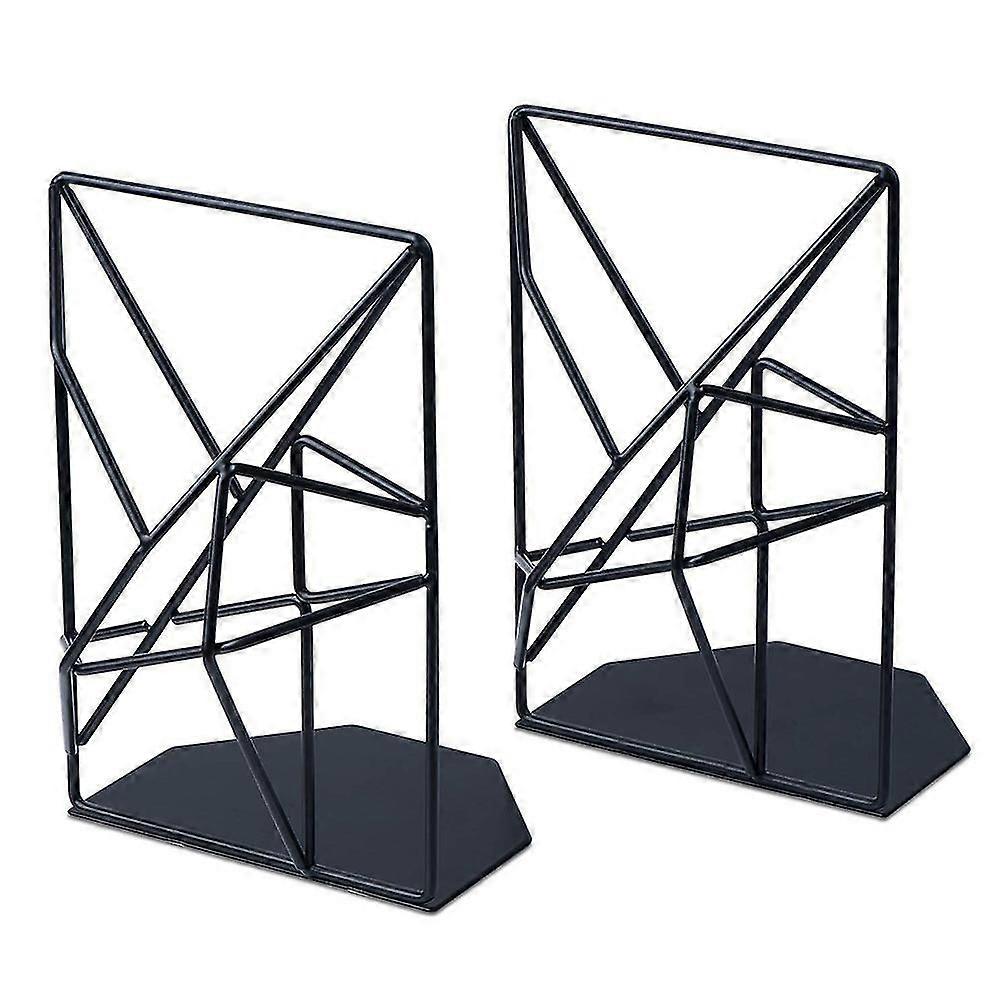 1 Pair Geometric Design Bookend Desktop Book Stands Study Home Office Decoration