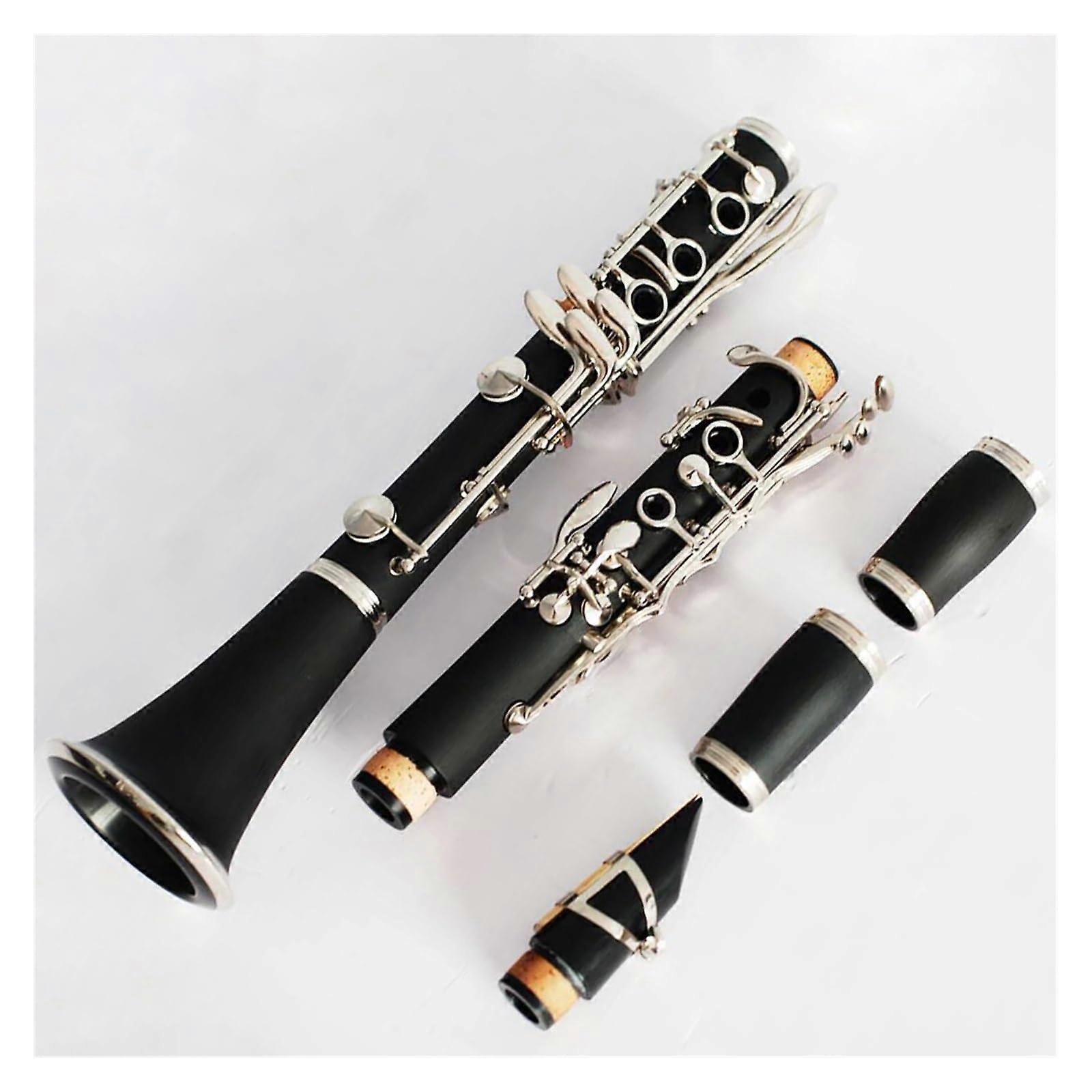 Bb Clarinet for Students with Case, Durable Bakelite Body, NickelPlated Keys, Responsive Key Action
