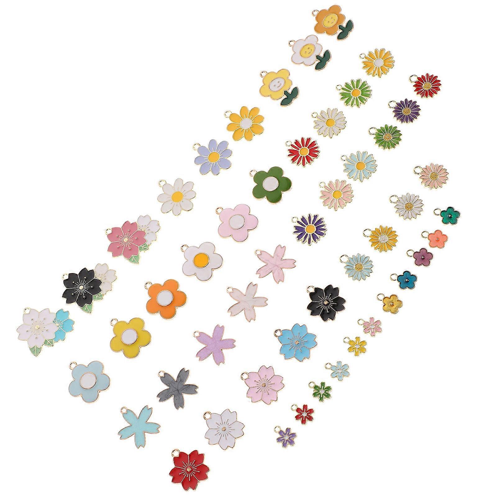 Cartoon Shape Pendants For Keychains DIY Accessories With Durable Alloy Material 50Pcs