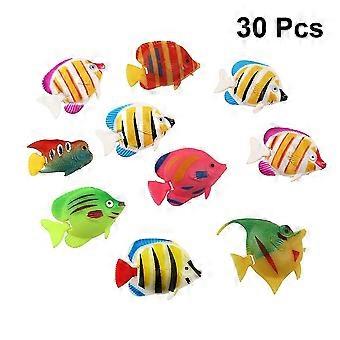 30pcs levendige aquariumvissen ornament aquarium landschap kunstmatige vis plastic vis decor (willekeurige stijl)