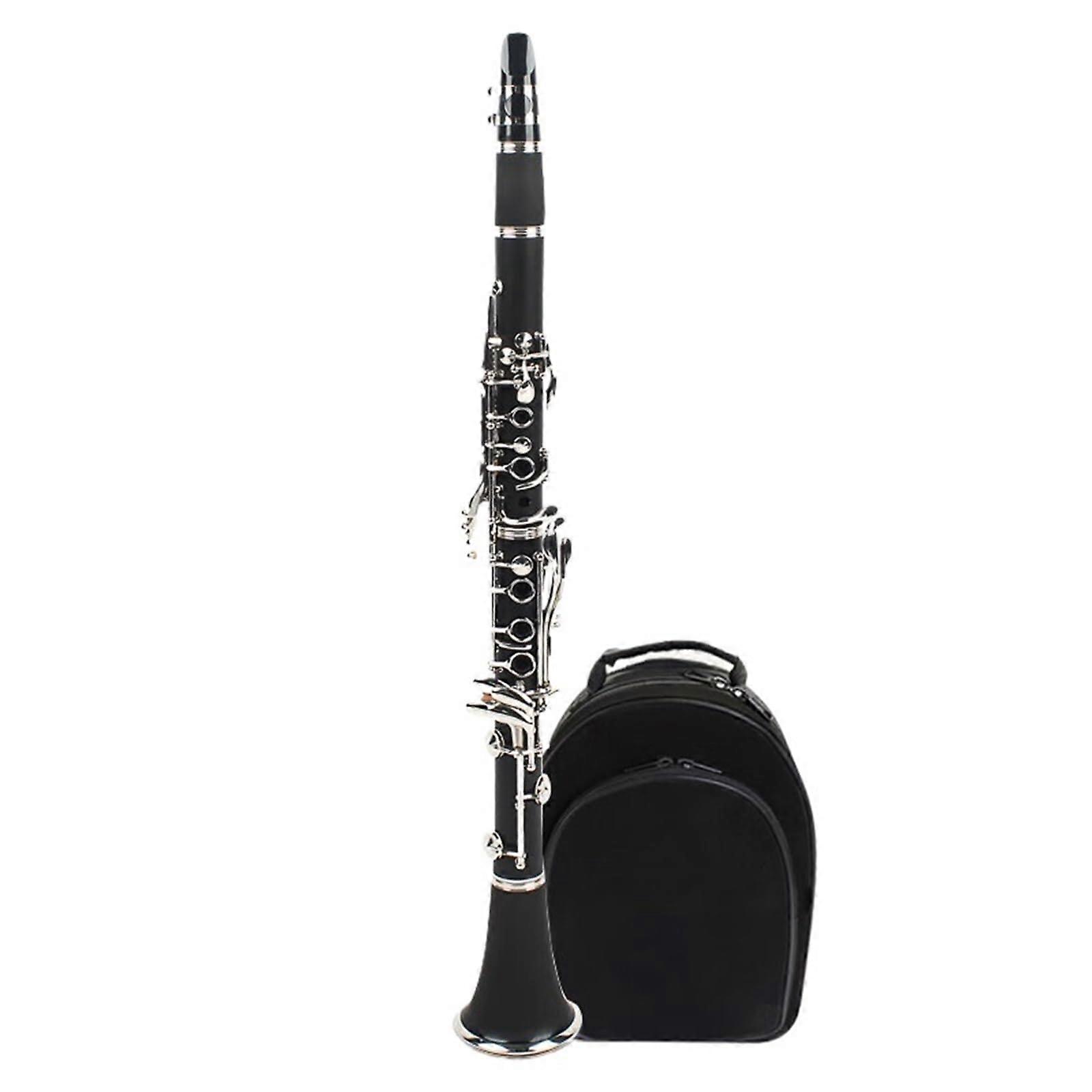 B Flat Clarinet Professional Grade Bakelite with Cupronickel Keys for Beginner Exam Performance