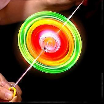 Volano luminoso con corda da tirare, giocattolo luminoso con suono e fischietto, volano luminoso rotante da 39 cm, giocattolo per esterni e interni, regalo di compleanno
