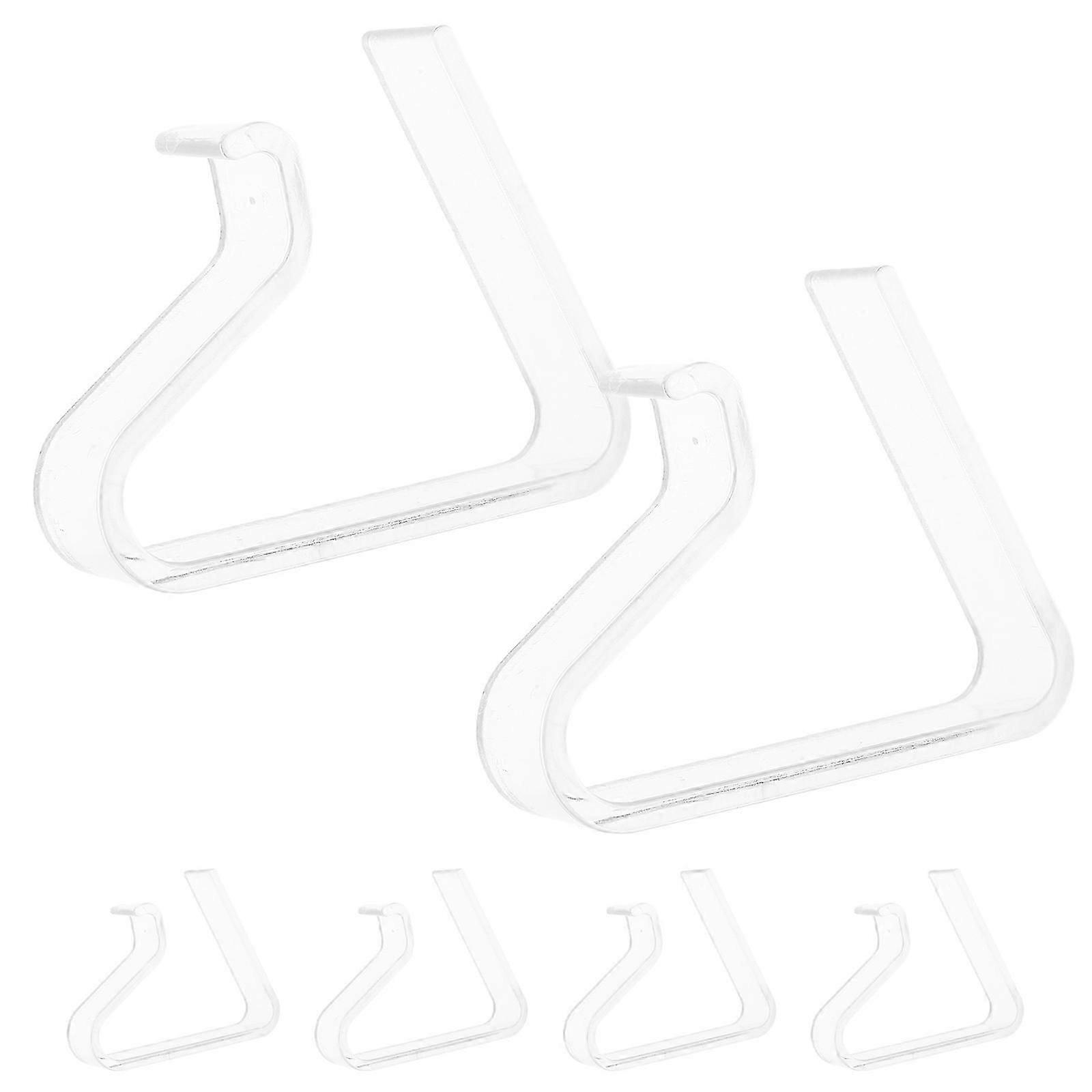 Tablecloth clips, transparent, 6-pack