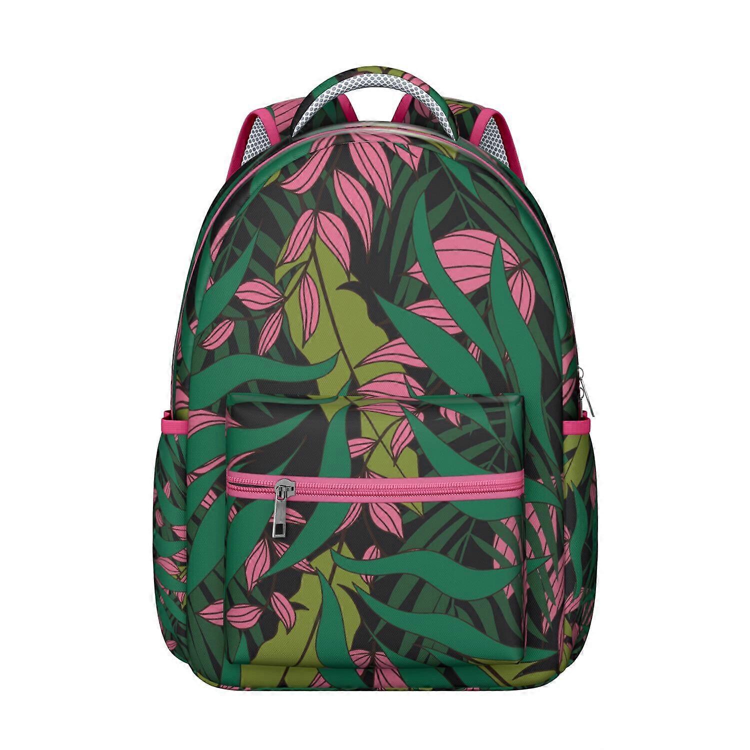 Mochila para laptop com estampa de folhas de palmeira tropicais havaianas – Leve, resistente e com grande capacidade, ideal para estudantes e deslocamentos no campus.