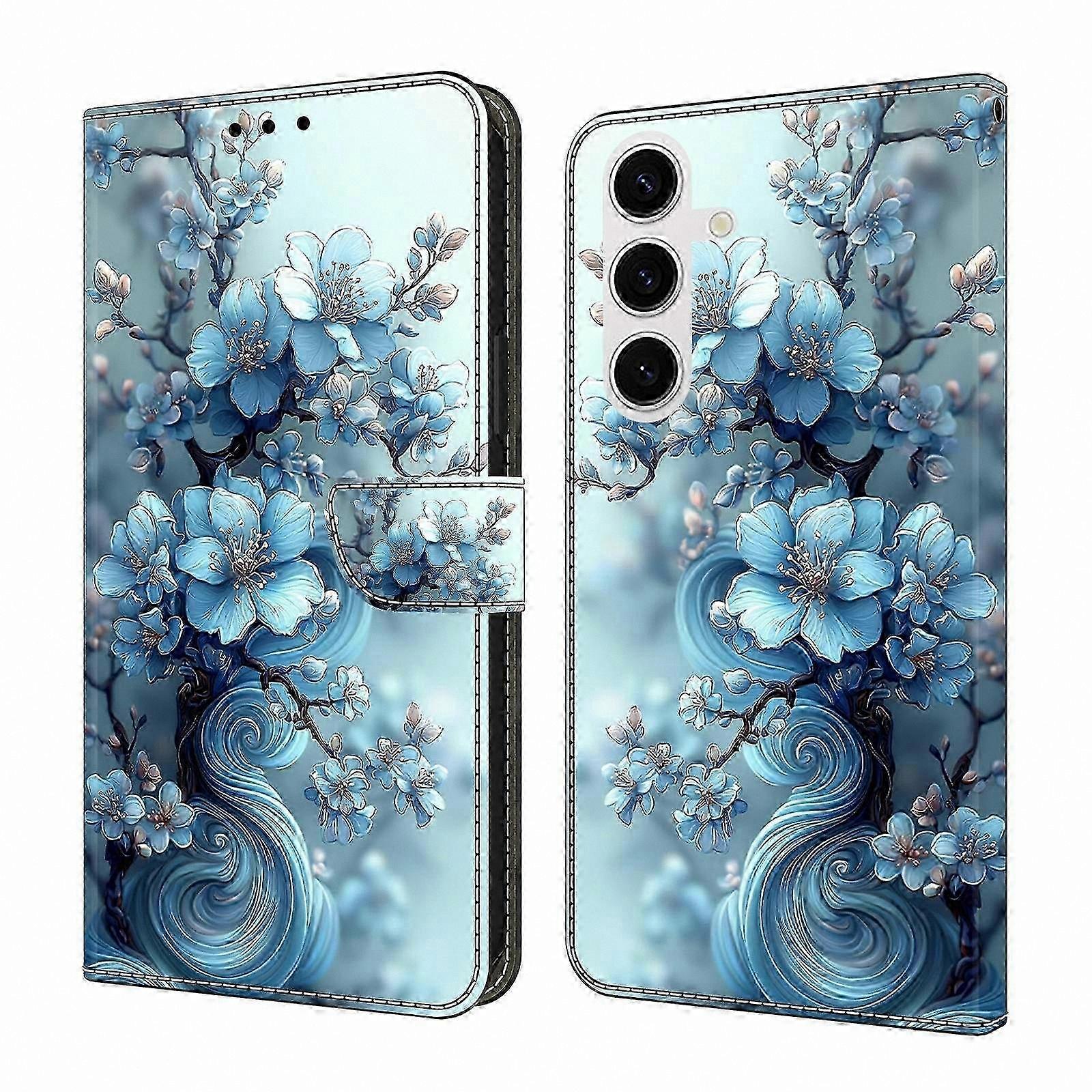 Galaxy S25 FE Wallet Case with Stand, Leather Flip Cover, Pattern Printing