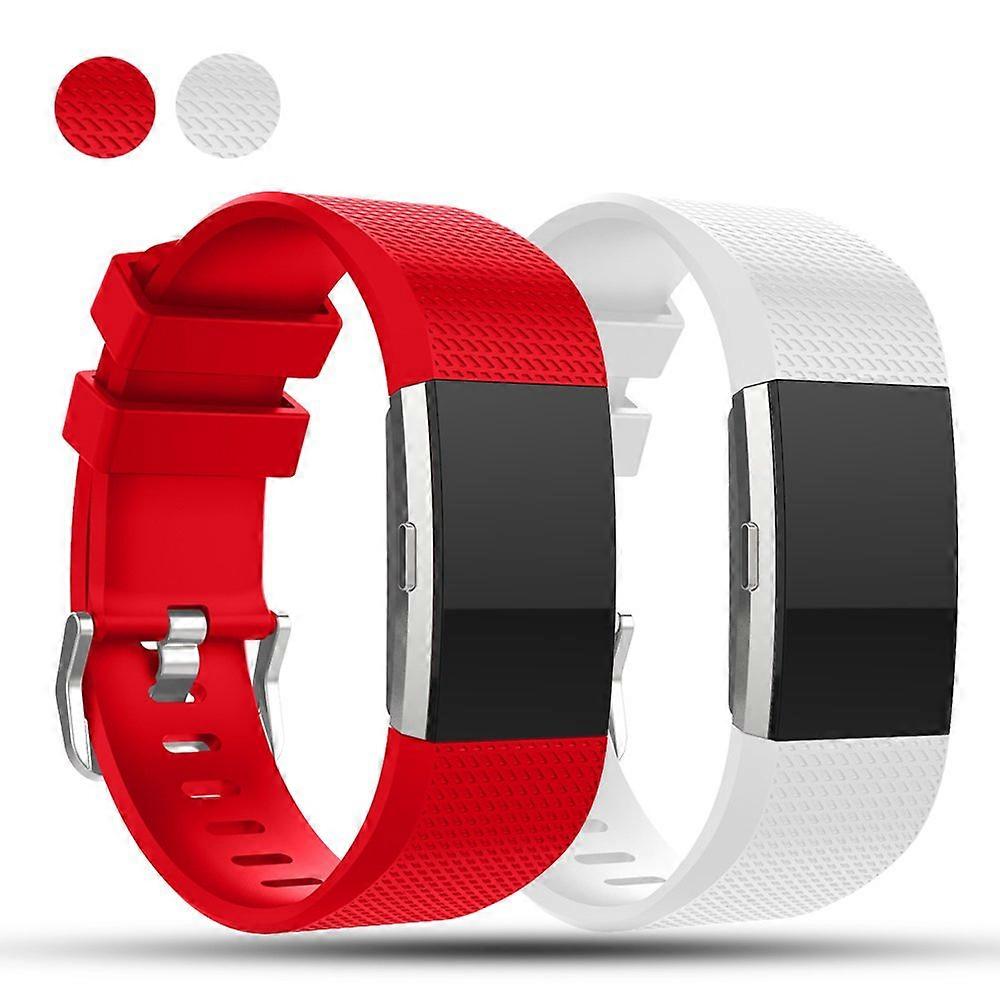 Replacement Bands 2 Pack Soft Silicone Sport Straps with Quick Release for Fitbit Charge 2
