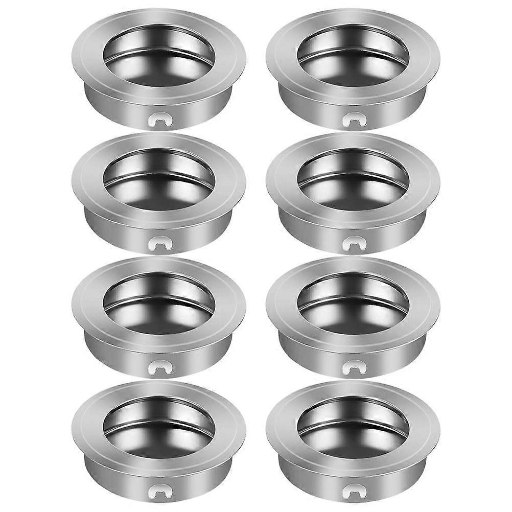 8 Pcs Stainless Flush Door Handle Invisible Wardrobe Pull Handle Embedded Handle