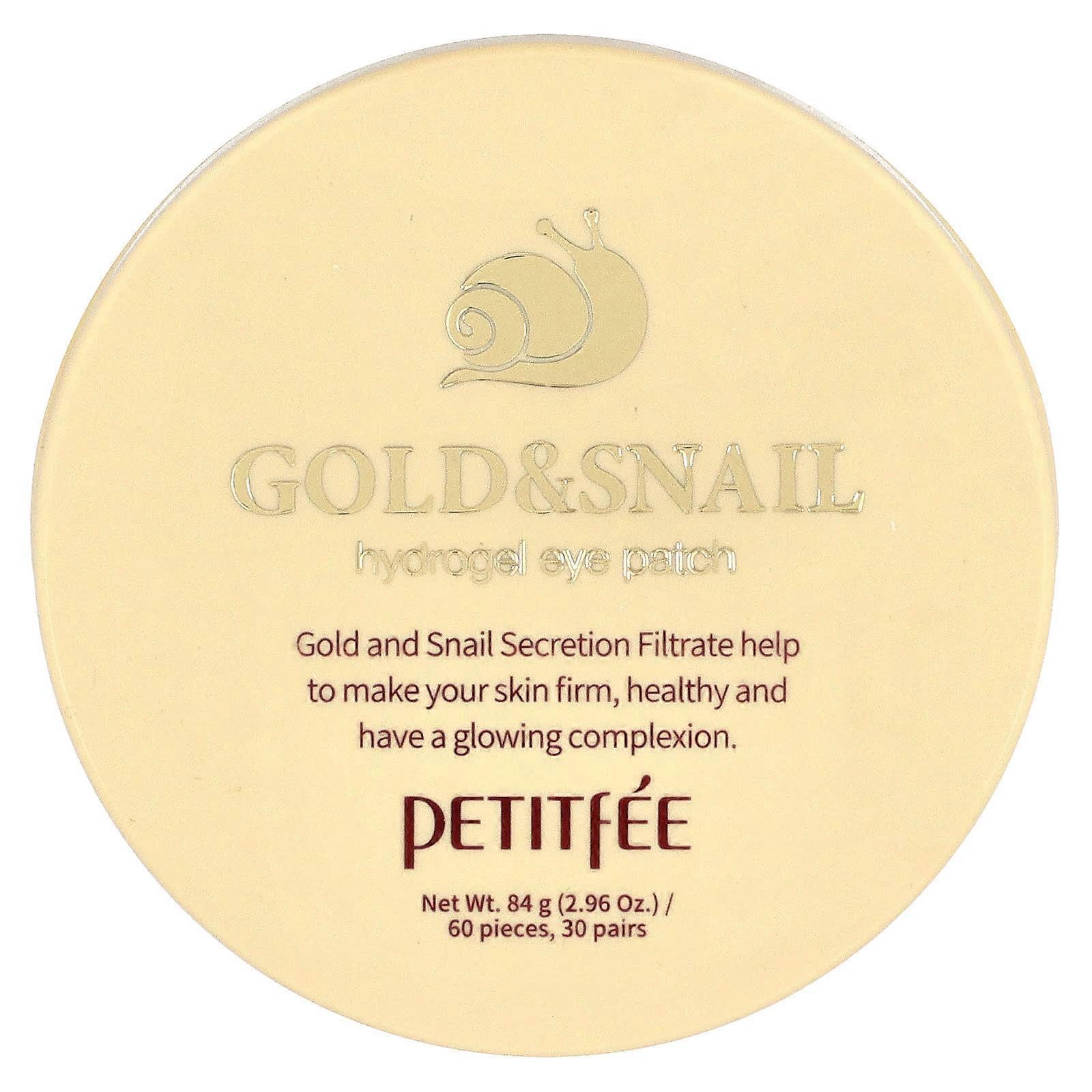 Petitfee, Gold & Snail Hydrogel Eye Patch, 60 Pieces