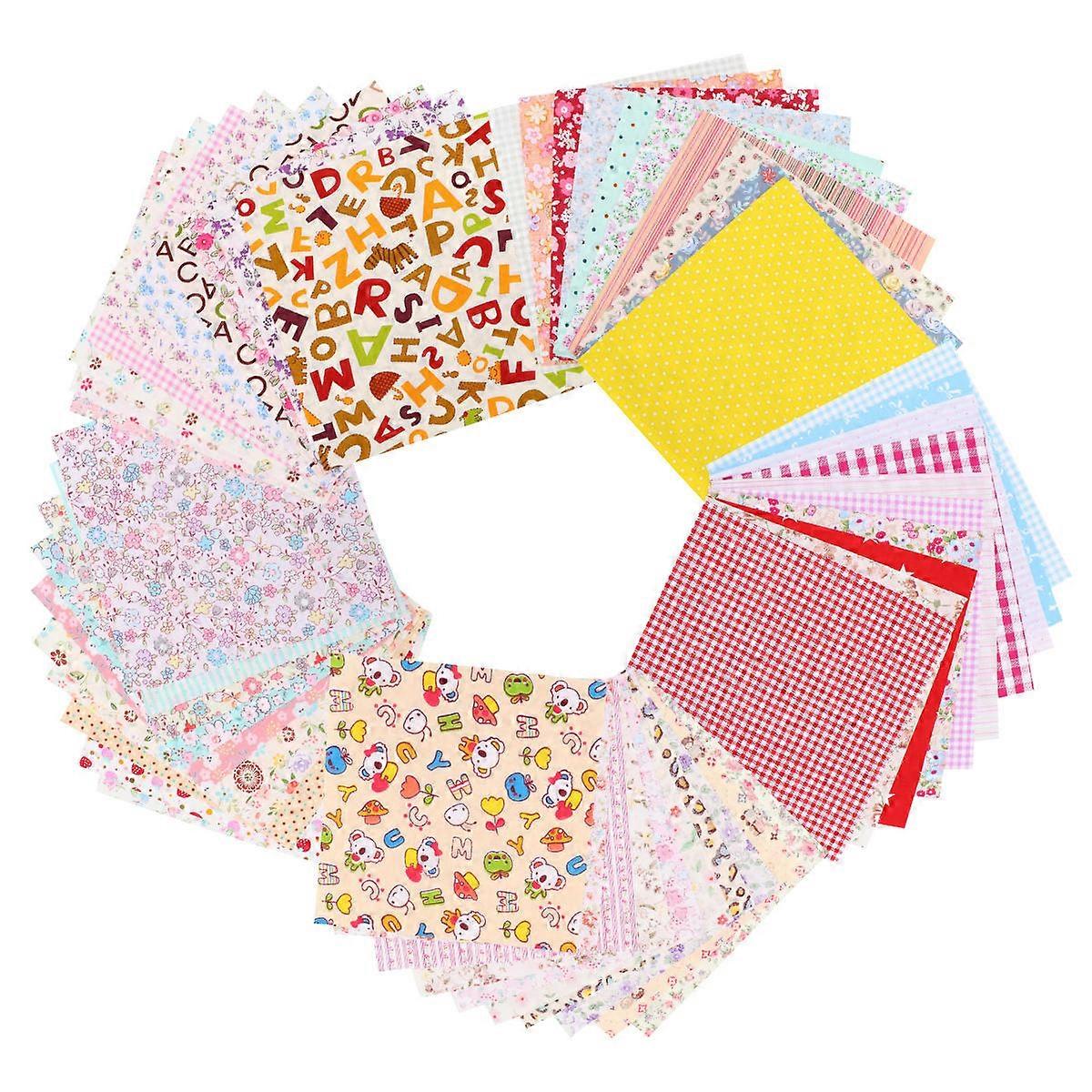 DIY Cotton Cloth Material for Handmade Patchwork 150Pcs Assorted Colors