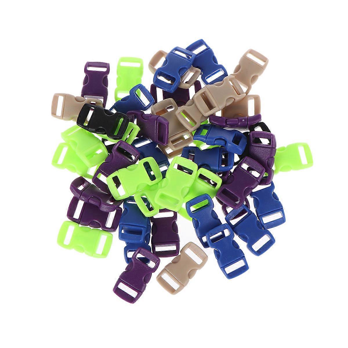 Side Release Buckles Plastic Buckles for Adjustable Strap Use 100Pcs Multicolored