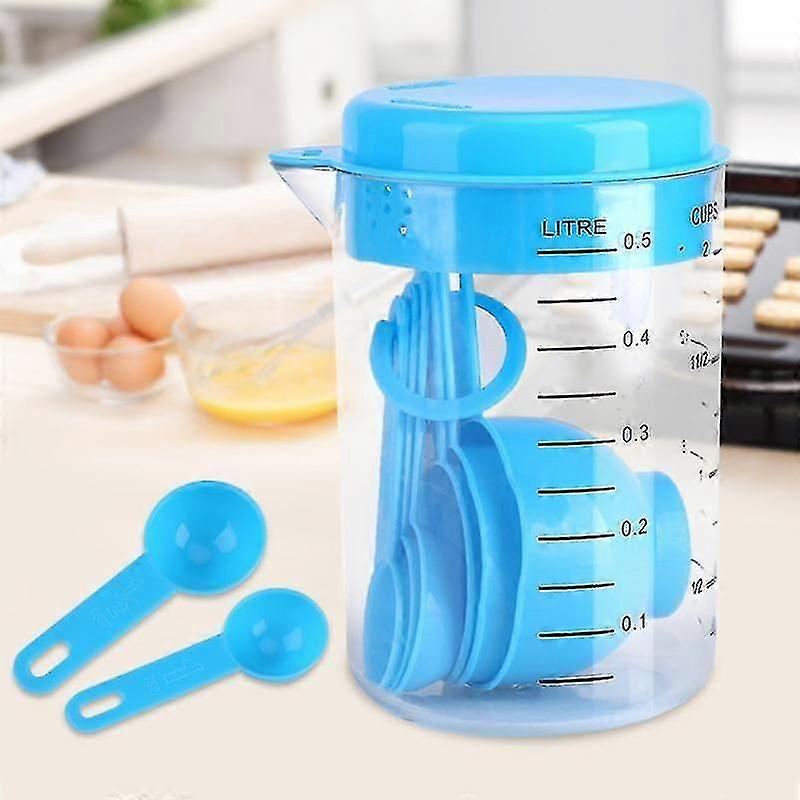 7Pcs/Set Plastic Measuring Spoons Graduated Cup Kitchen Baking Tool Chef Aid