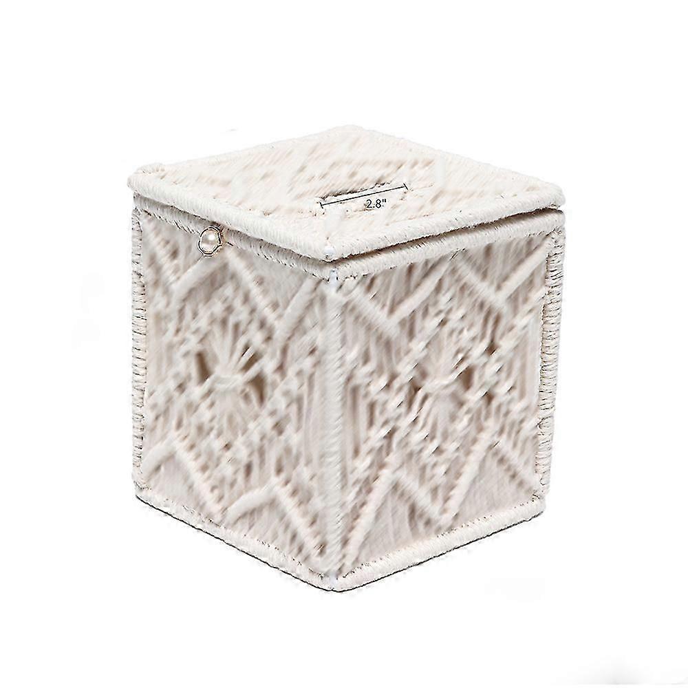 Tissue Box Cover Square Open-Bottom Tissue Box Holder Boho Decor