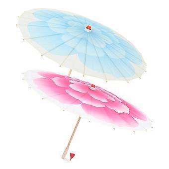 Oil Paper Umbrella Bamboo Umbrella for Dancing Use 2Pcs Decorative Chinese Umbrellas