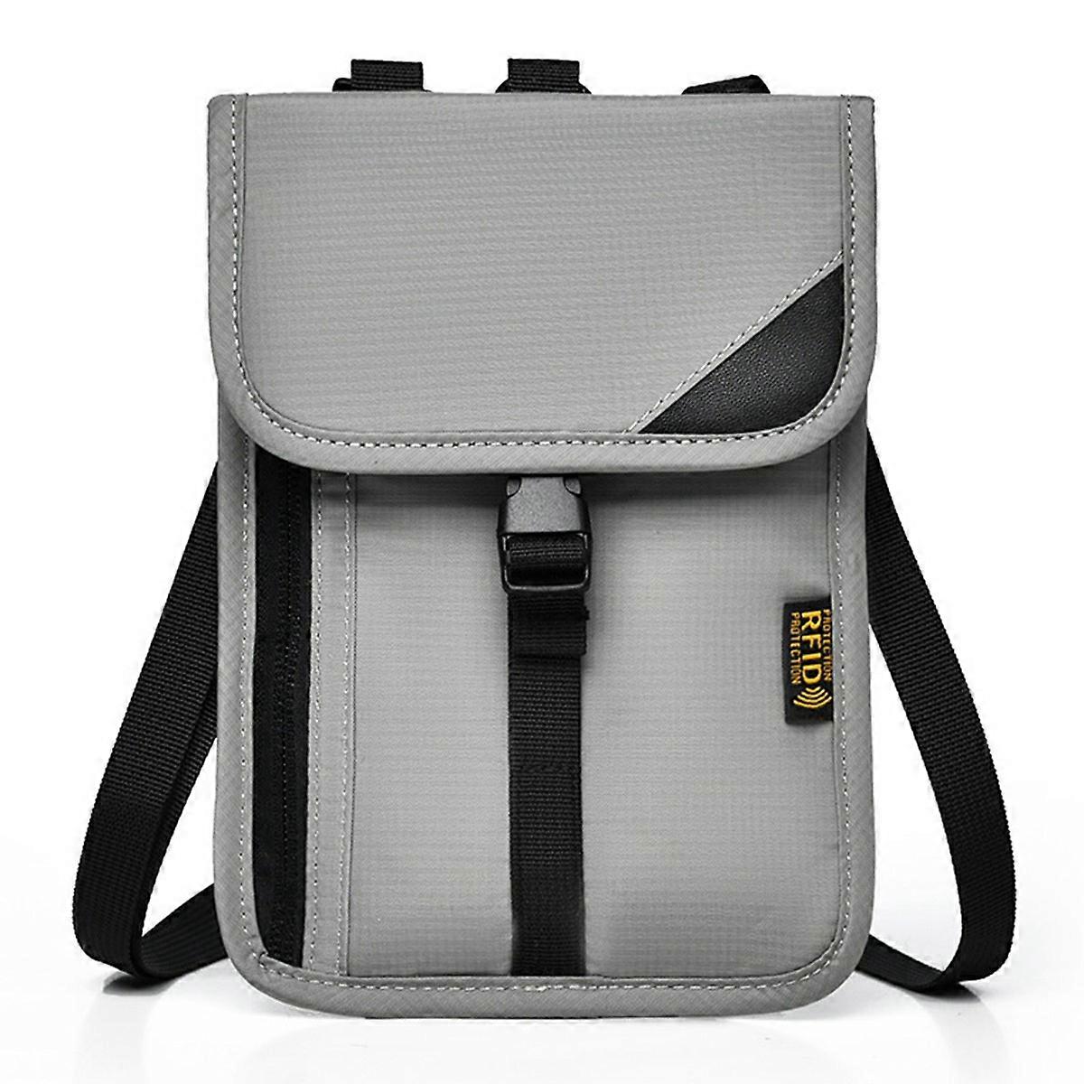 RFID Blocking Travel Pouch Neck Strap Bag Multi-Function Passport Holder Waterproof Certificate Wall