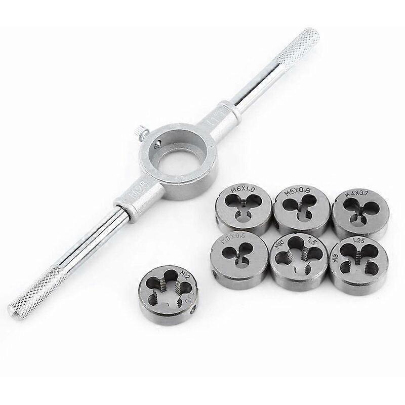 8PCS Screws - 8PCS Screw Die & Wrench Spanner External Thread Processing Tapping Hand Tool Kit