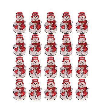 25 piezas de broches de brillo de Navidad muñeco de nieve rojo LED esmalte brillante boutonniere luminoso mujer niñas camisa mochila joyería regalos