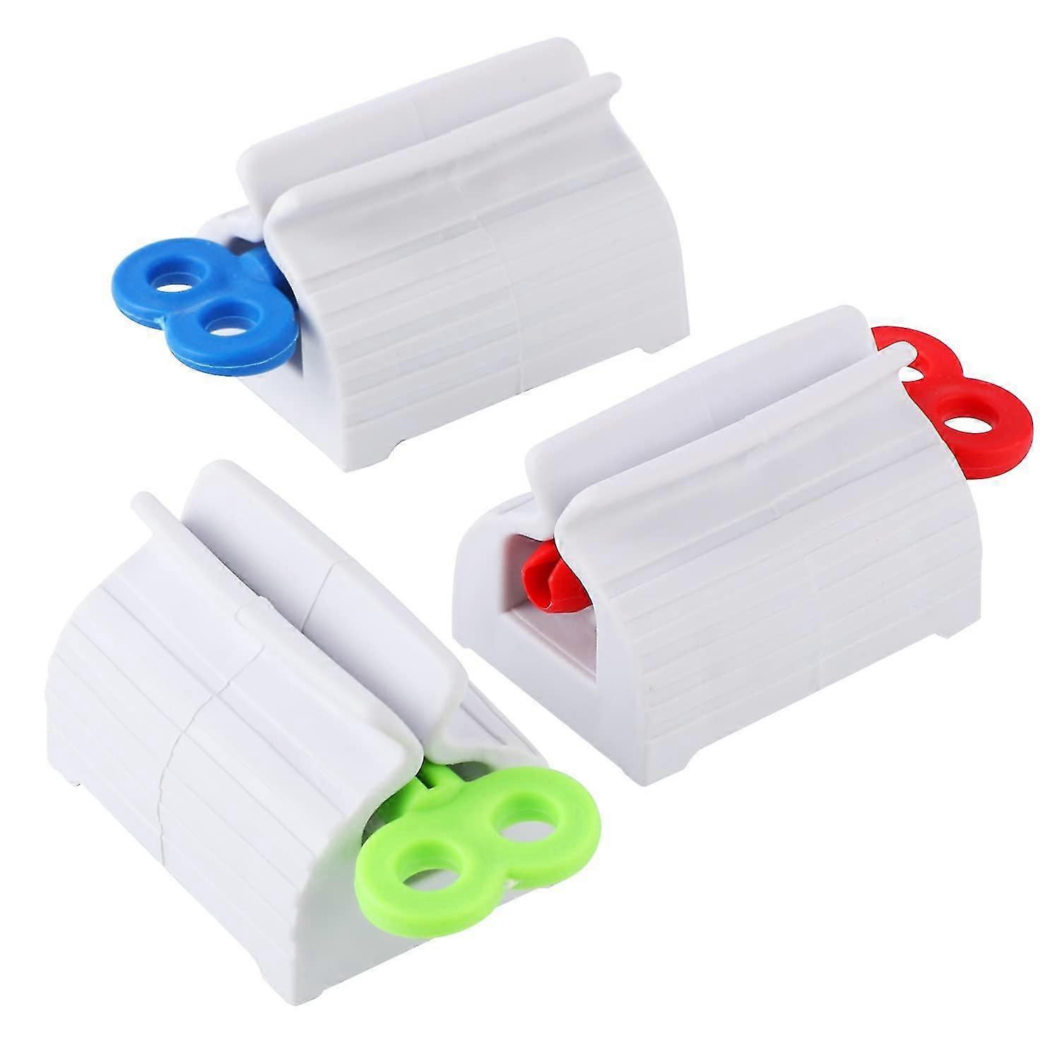 3 Pcs Toothpaste Squeezer, Plastic Rolling Tube Toothpaste Dispenser Rotate Toothpaste Seat Holder Stand Toothpaste