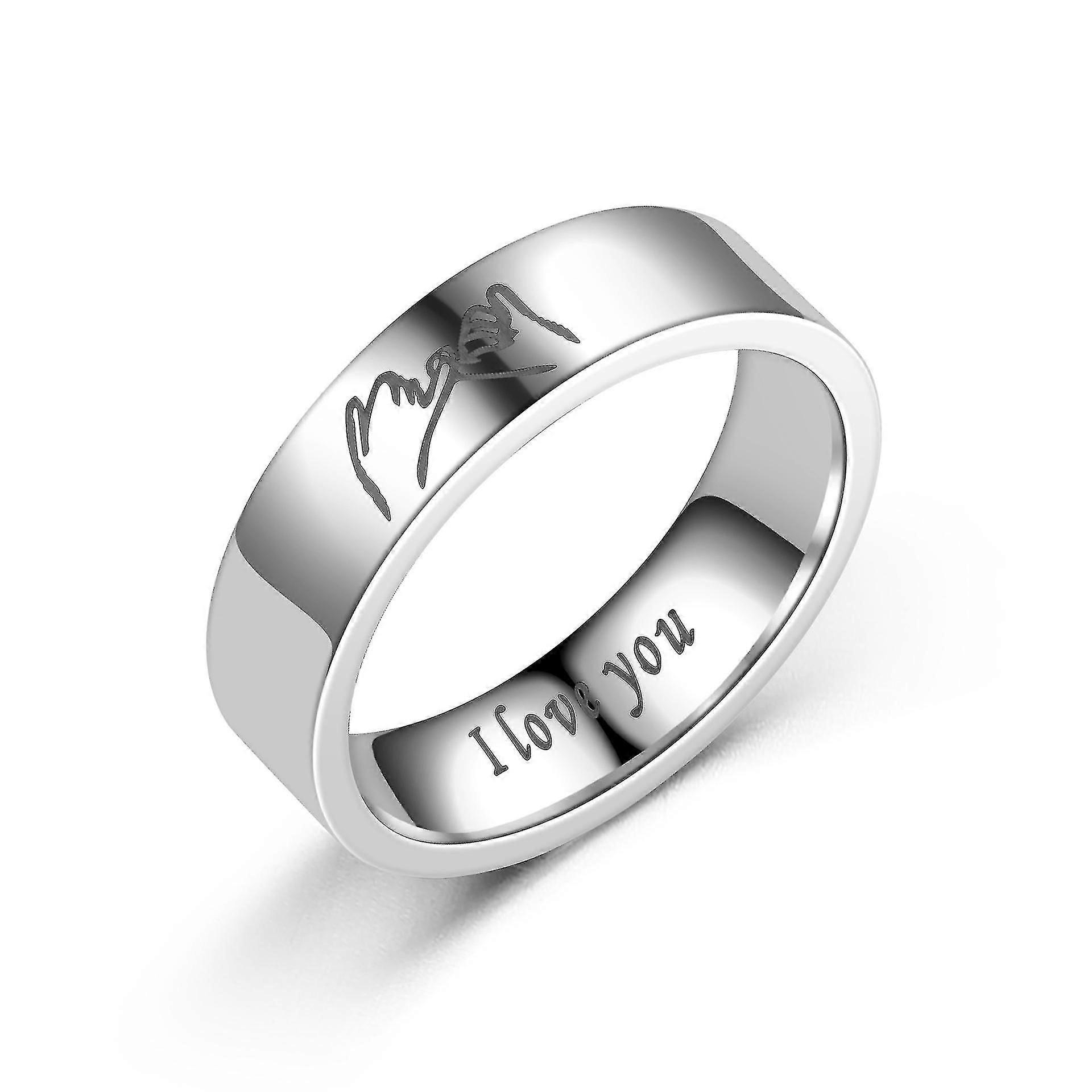 I Love You gravert ring for menn (sølv)-Yvan