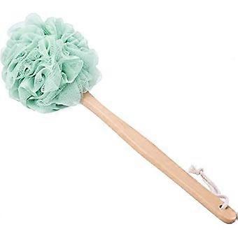 Luffa (grün) Rückenschrubber für die Dusche, Badeschwamm mit langem Griff aus Holz, Lufa-Duschbürste, weicher Nylon-Mesh-Rückenreiniger, Peeling für Frauen und Männer