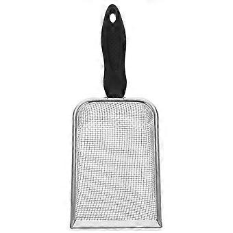 Heavy Duty Stainless Steel Cat Litter Scoop with Long Handle Fine Mesh Cat Poop Sifter Waste Scoop compatible with Sifting and Cleaning Cat Litter