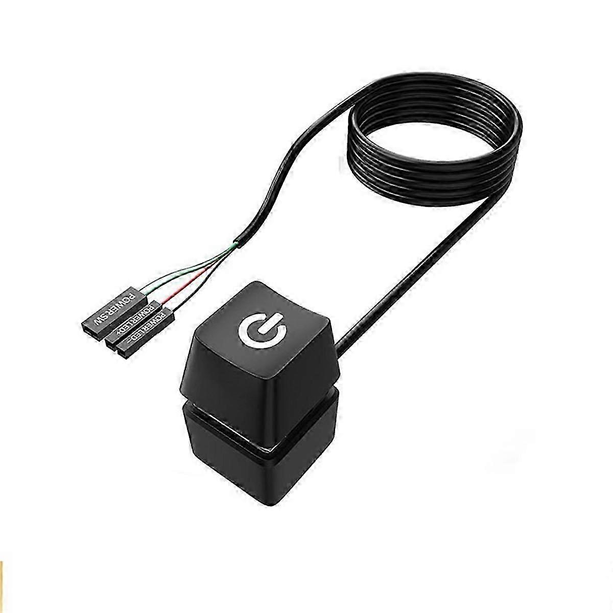 LED Light Computer Desktop Switch PC Motherboard External Start Power Button Extension Cable suitable for Ho