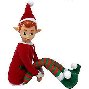 Original 12-inch plush Christmas elf doll – a display stand with flexible legs – perfect as a Christmas decoration, toy elf for kids, mini elf, and