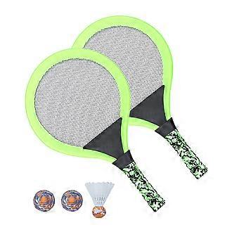 1 Set Kids Tennis Racket Beach Racquet Set with Balls Indoors and Outdoors Sports Toys for Children Kids (Green)