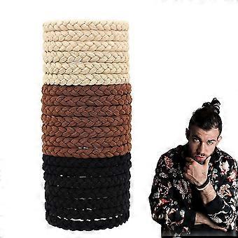 Z7 20 Pieces Braided Hair Ties For Men Guys, For Curly Thick Long Hair Elastic