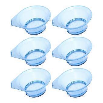 6pcs Transparent Coiffure Bol DIY Cheveux Teinture Bol Salon De Coiffure Couleur Mélange Colorant Bol (Couleur Aléatoire)