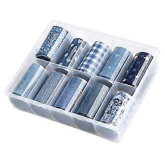 Nail Foil Transfer Stickers, Retro Denim Starry Sky & Lace Heart Nail Art Foils Set