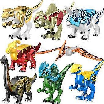8 Pieces Mini Jurassic Dinosaur World Figures Toys Dinosaur Model Play Set for Children