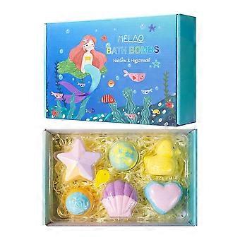 Dreamy Mermaid Bath Bomb & Bath Salt Gift Set (6-Pack)