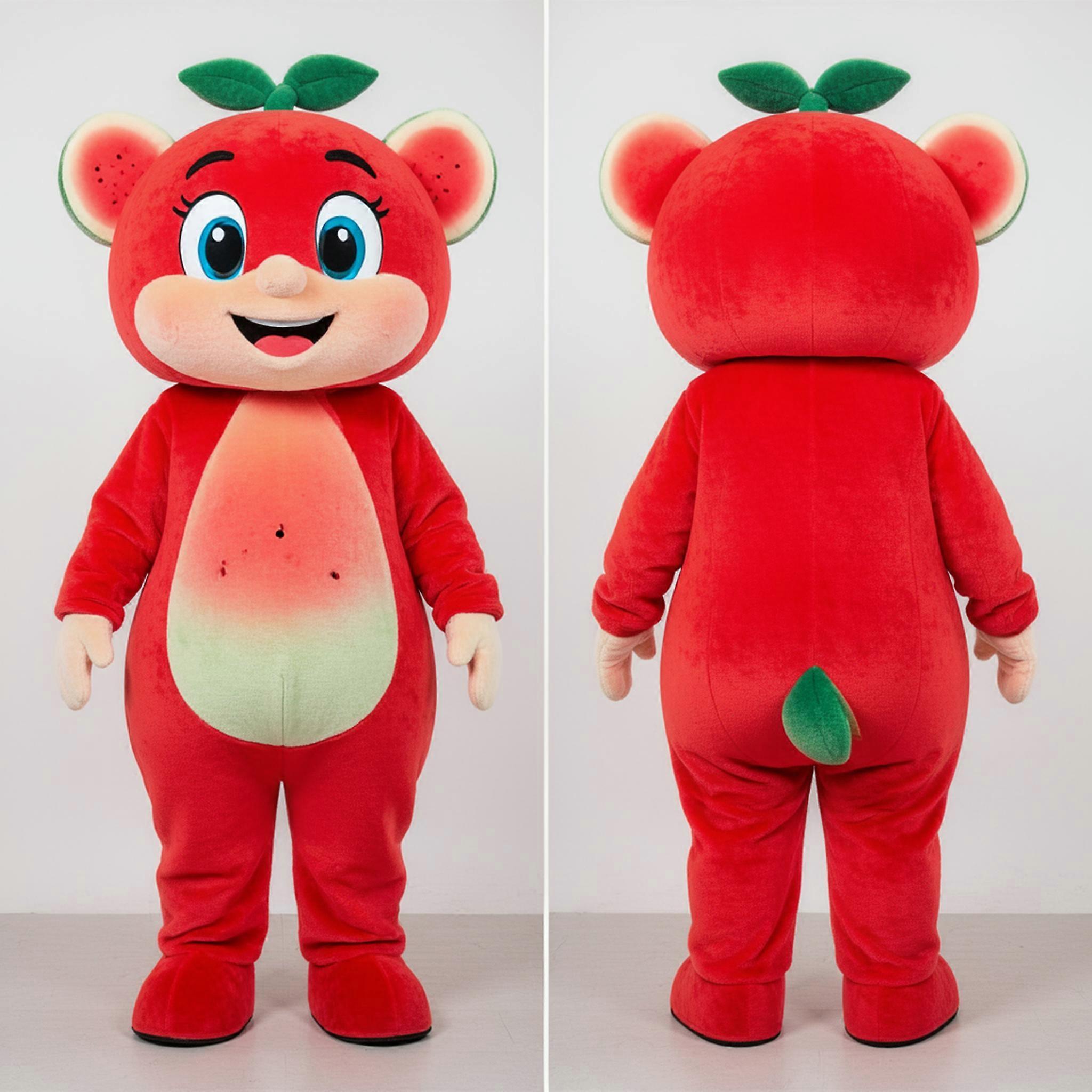 MASTICOT Vibrant Red Rounded Melon Mascot