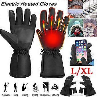 Beheizte Handschuhe, elektrische warme Winterhandschuhe für Männer und Frauen, schwarzes L automatisches Thermostat und Touchscreen und wasserdicht für alle Arten von Outdoor-Aktivitäten / Hi