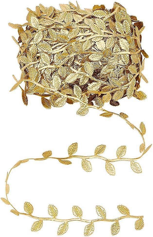 1Pc Polyester Ribbon Leaf Gold 1-5/8 inch(40mm) 30yards/pc