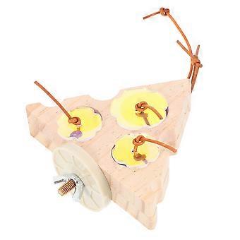 Parrot Foraging Cage Toy for Small Birds Wooden Interactive Set 4Pcs