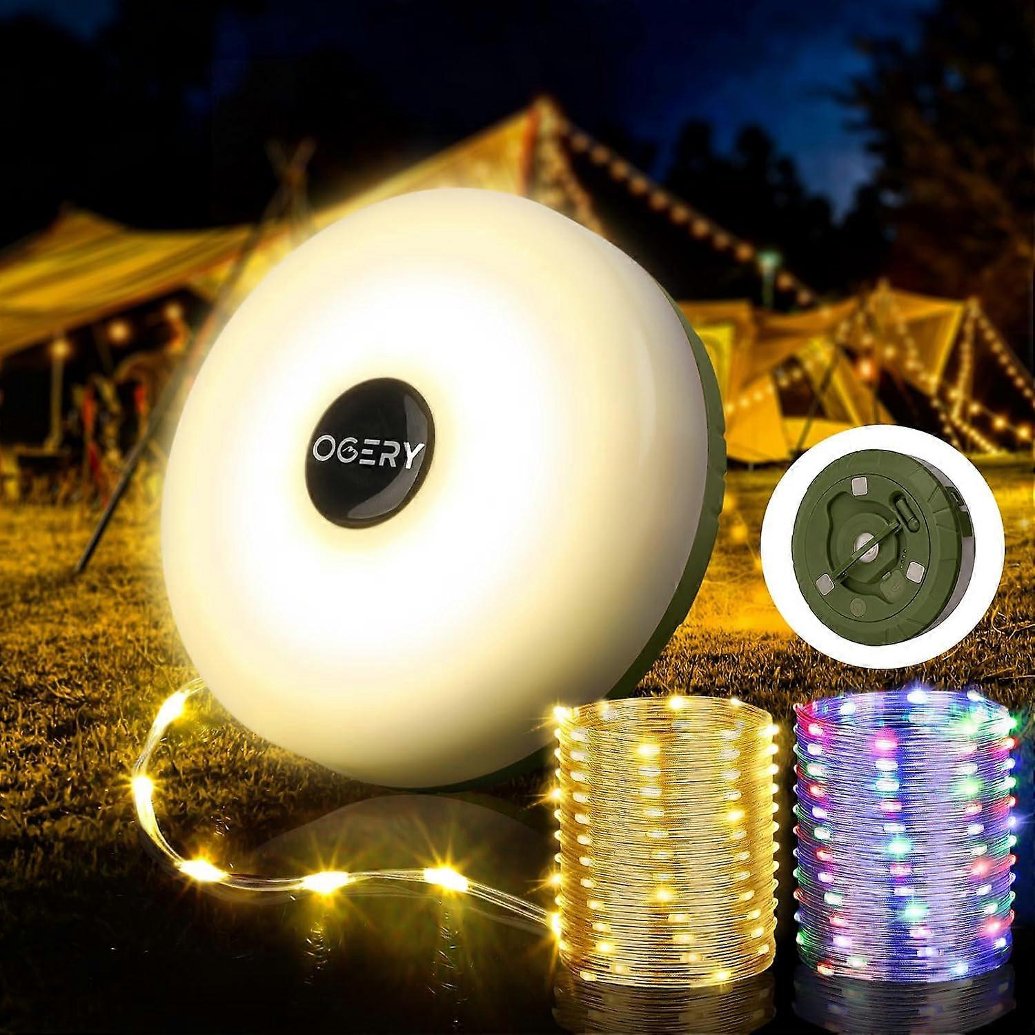 Camping String Lights 4 in 1, 32.8FT Quick Storage 8 Modes Protable