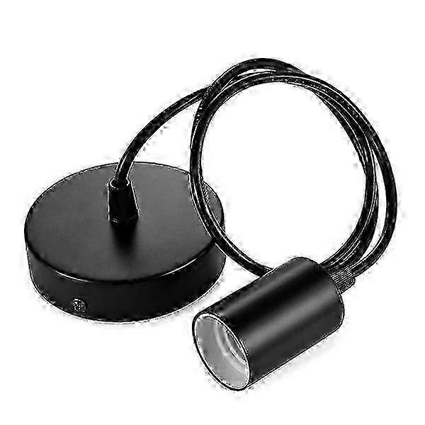 Minimalist Black Metal Pendant With E27 Socket