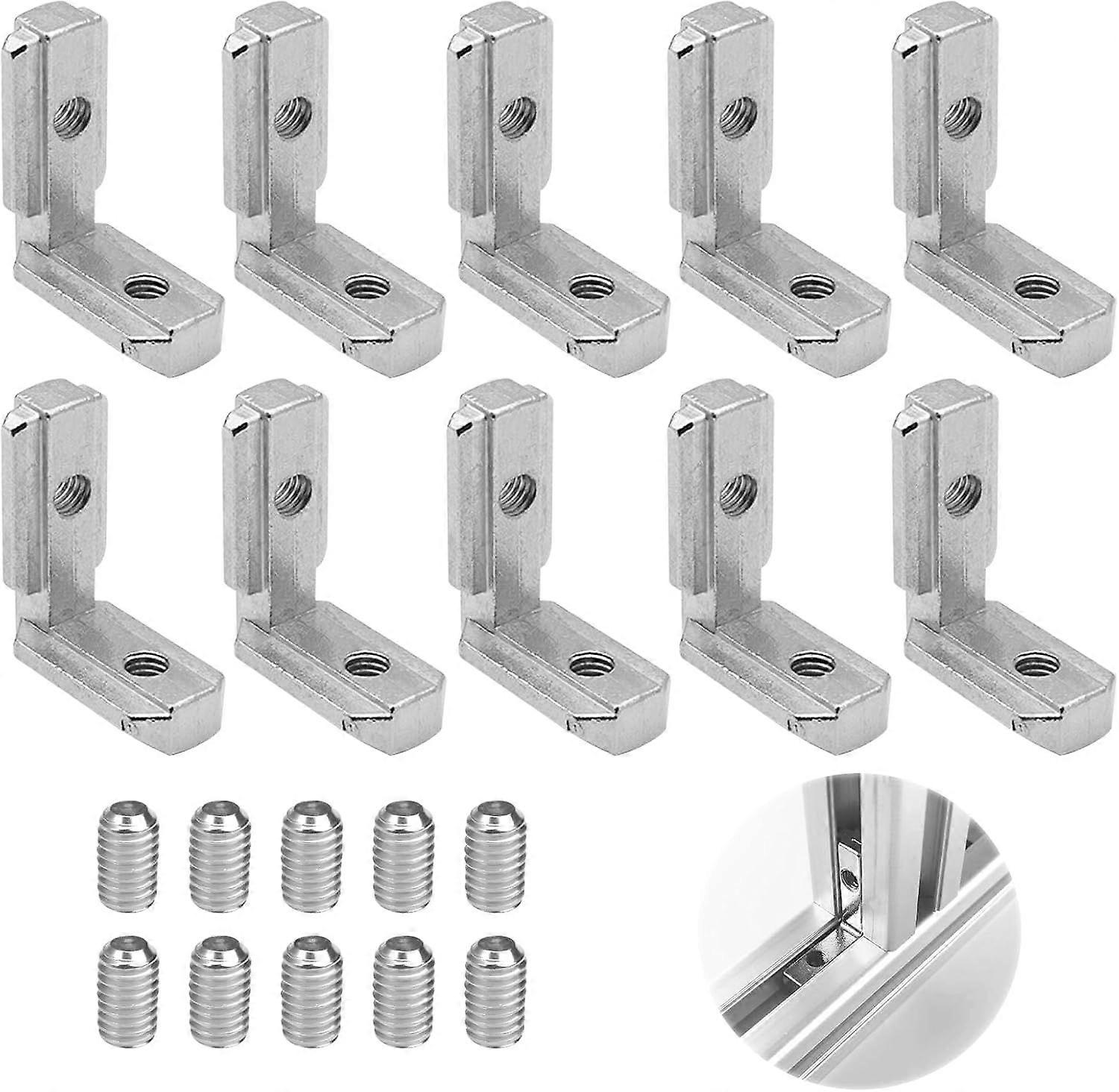 10 Pcs 3030 Angle Bracket, Inside Corner Grooved Internal Angle Brackets | Select Aluminum Connector, L-Shaped Fitting Brackets