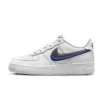 Nike Air Force 1 Low Impact Next Nature Double Swoosh Weiß Schwarz Blau GS FD0688-100