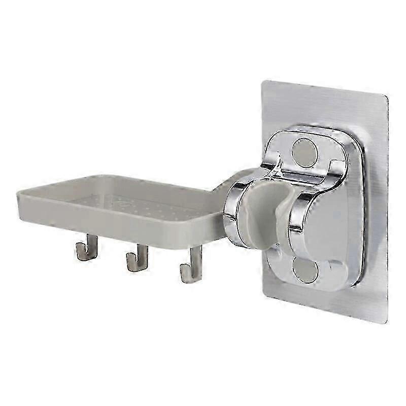 Waterproof ABS Shower Holder With Shelf & Hooks